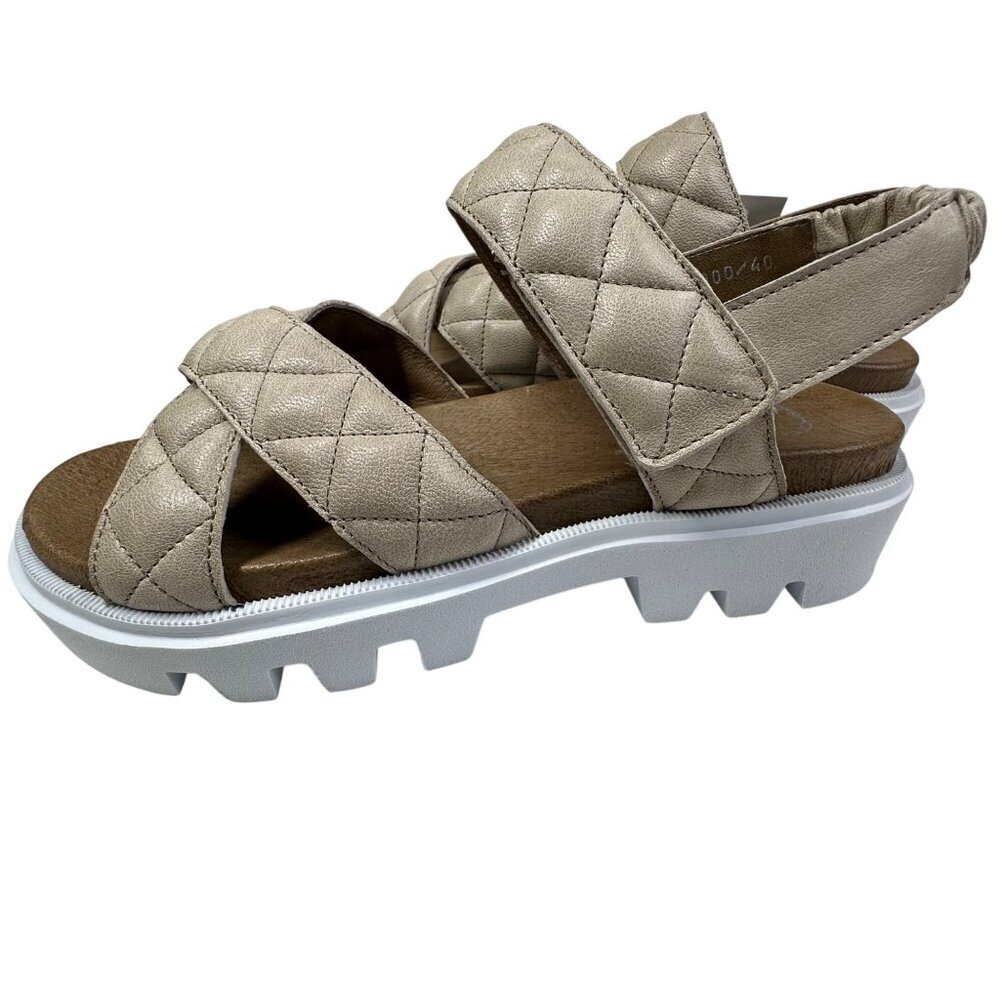 Ca'Shott‎ Sandals Leather Made in Portugal Chunky Caalison Beige NIB - Picture 2 of 16